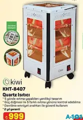 KİWİ KHT-8407 QUARTZ ISITICI fiyat ve kampanya bilgisi